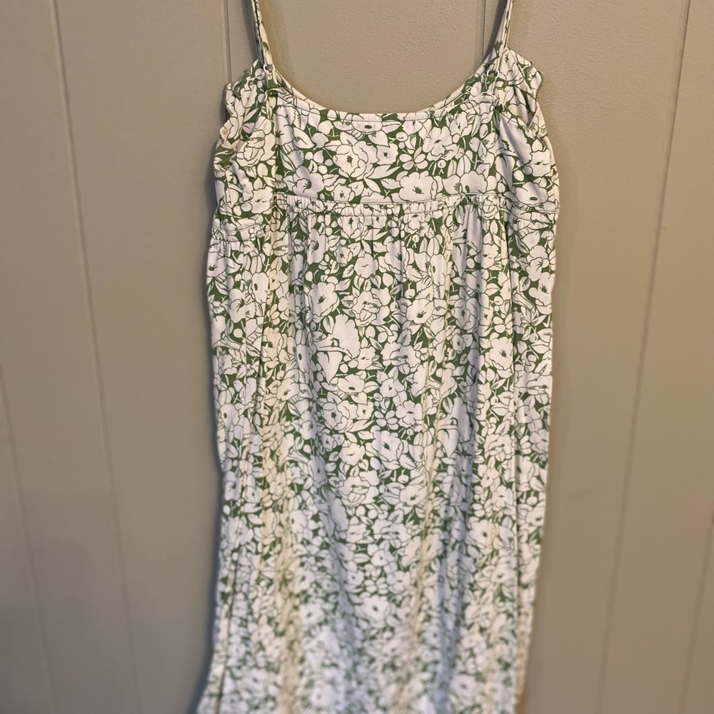 Green and white Loft dress